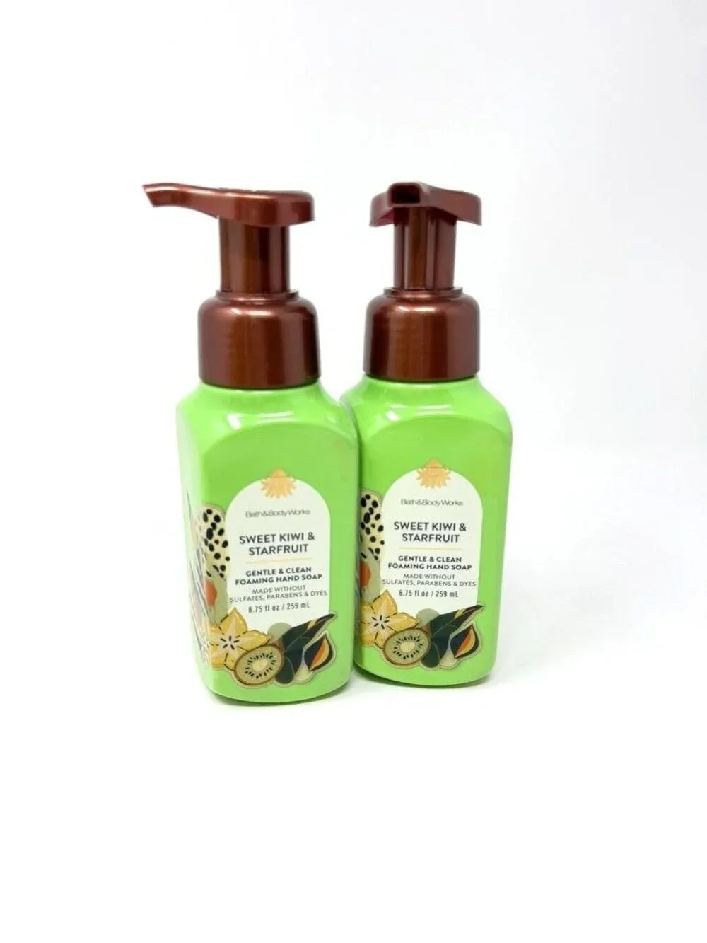 Bath & Body Works 2 Sweet Kiwi & Starfruit Foaming Hand Soap 8.75 Fl Oz Gentle